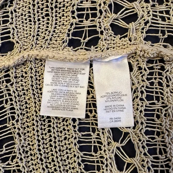 Anne Klein Vintage Acrylic Nylon Crochet Knit Sleeveless Tunic Size L - Picture 4 of 4